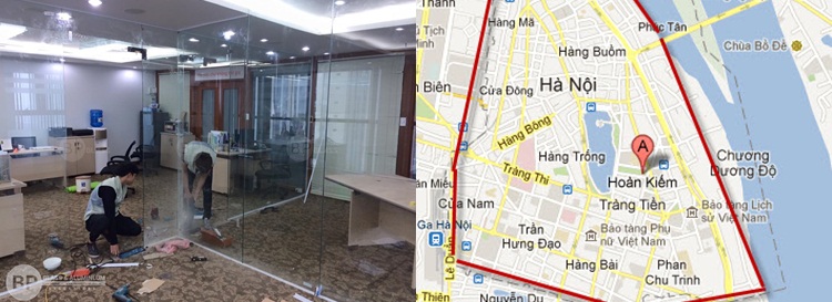 Nhận thi công lắp đặt vách kính cường lực, vách ngăn kính giá tốt tai quân Hoàn Kiêm