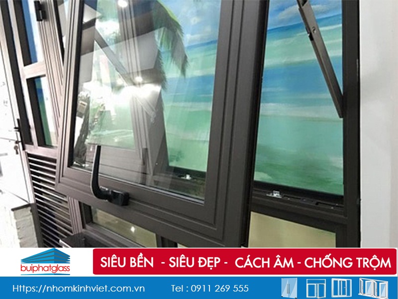 Cửa khung nhôm kính cao cấp Xingfa - 2 đường gân gia cường